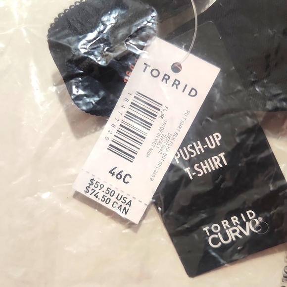 ❤️NWT TORRID BRA - SKULL PRINT T-SHIRT PUSH-UP - 360 BACK SMOOTHING - Picture 4 of 9